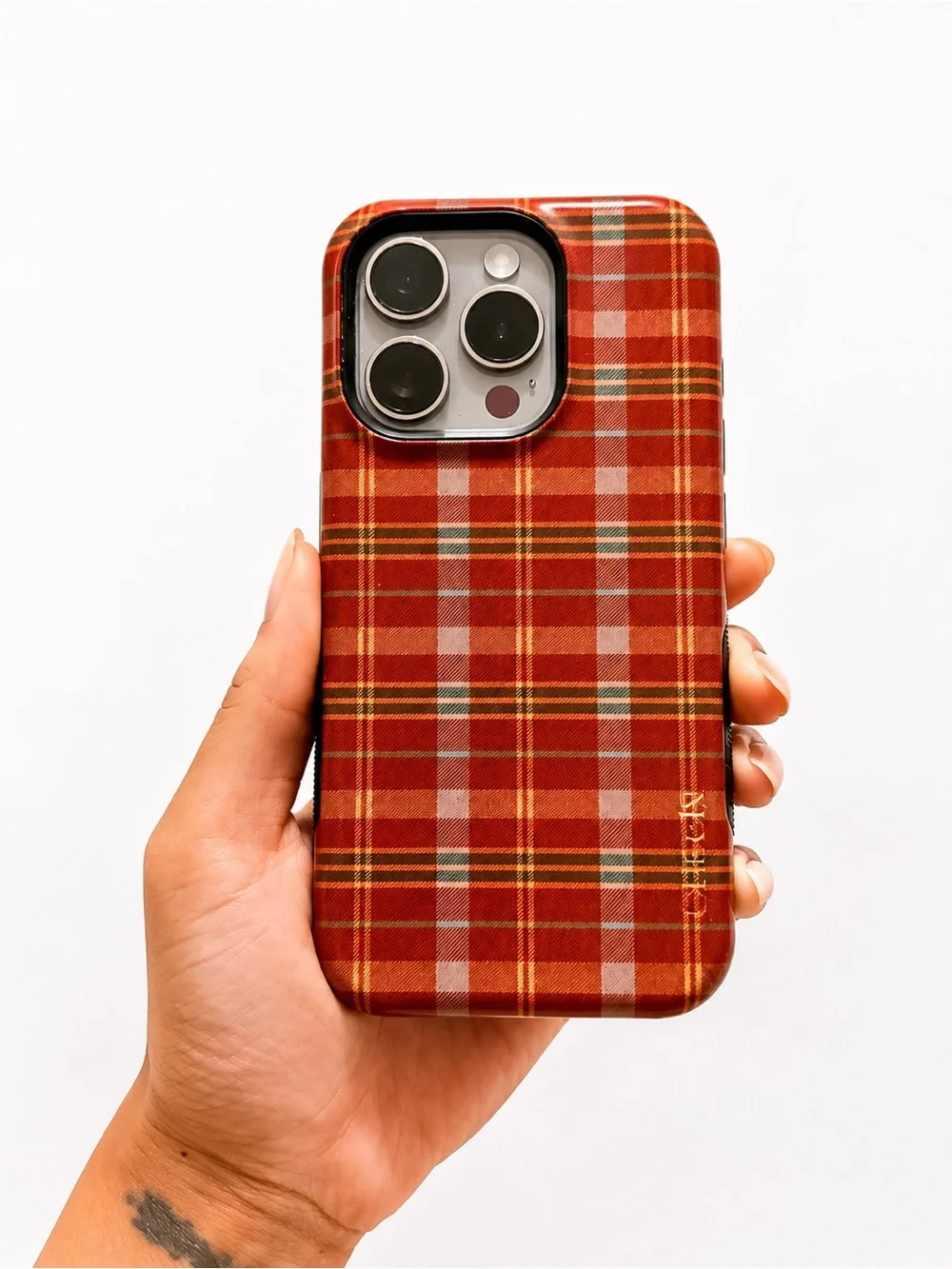 Plaid Red Protective Phone Case — Stylish Tartan Design